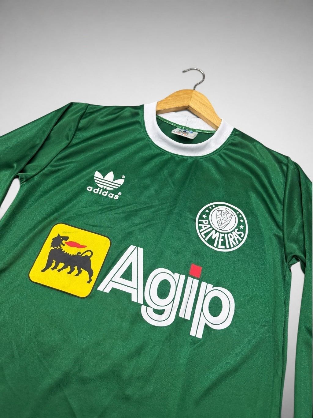 CAMISA PALMEIRAS AGIP LONGA 1987 BRILHOSA