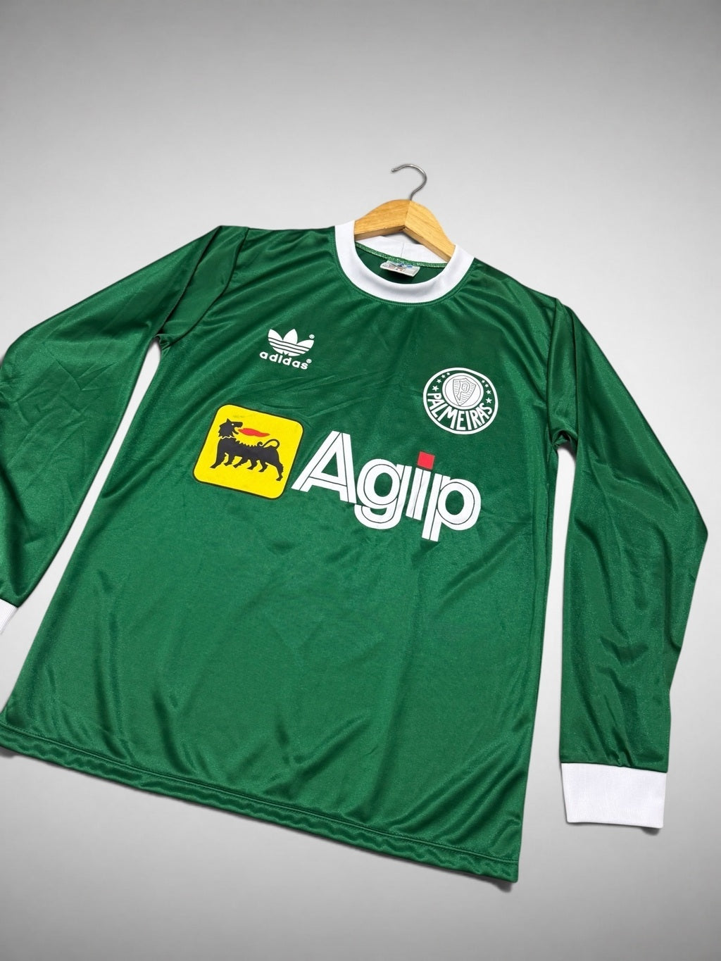 CAMISA PALMEIRAS AGIP LONGA 1987 BRILHOSA