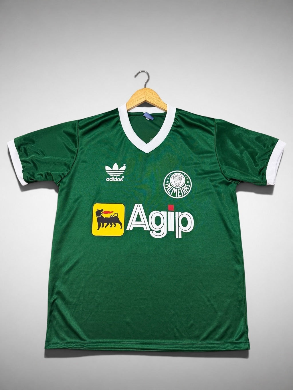 CAMISA PALMEIRAS AGIP 1987 “Edu Manga” BRILHOSA
