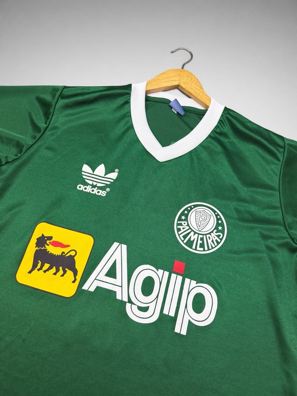 CAMISA PALMEIRAS AGIP 1987 “Edu Manga” BRILHOSA
