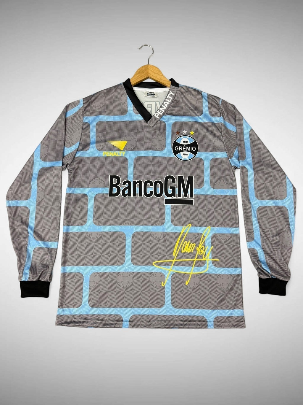 CAMISA GOLEIRO GRÊMIO 1997 MURALHA CINZA “Danrlei”