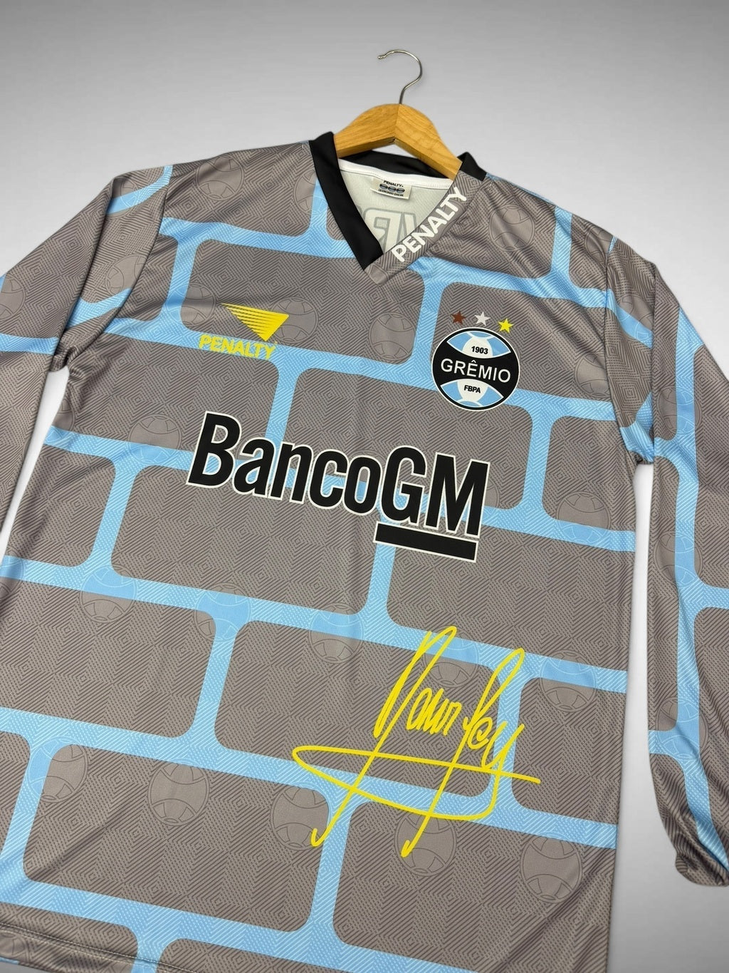 CAMISA GOLEIRO GRÊMIO 1997 MURALHA CINZA “Danrlei”