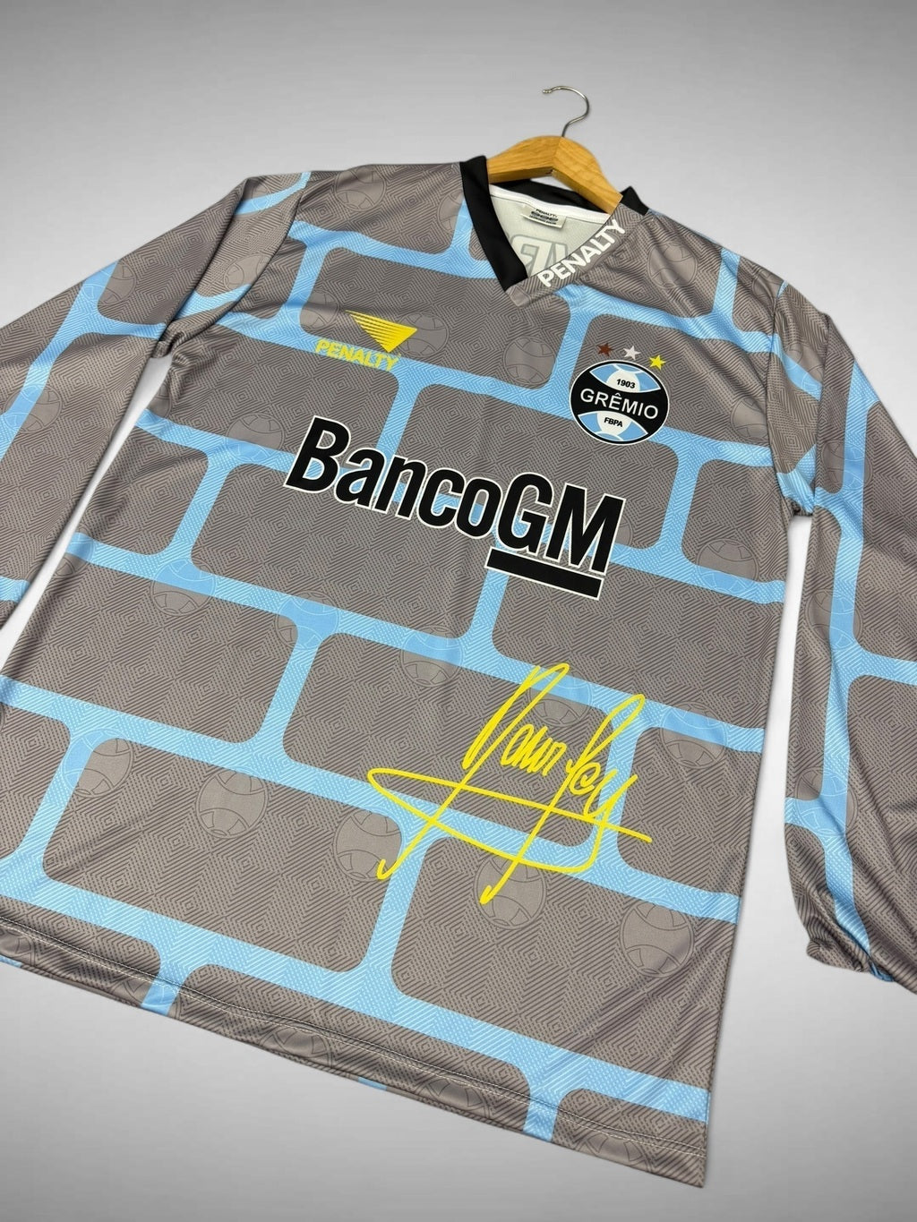 CAMISA GOLEIRO GRÊMIO 1997 MURALHA CINZA “Danrlei”